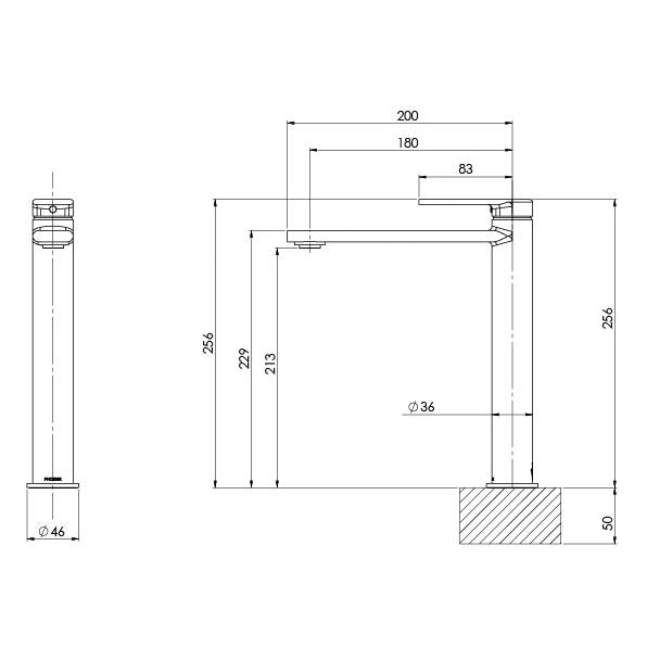 Specification diagram - Teel Vessel Mixer - Lead Free