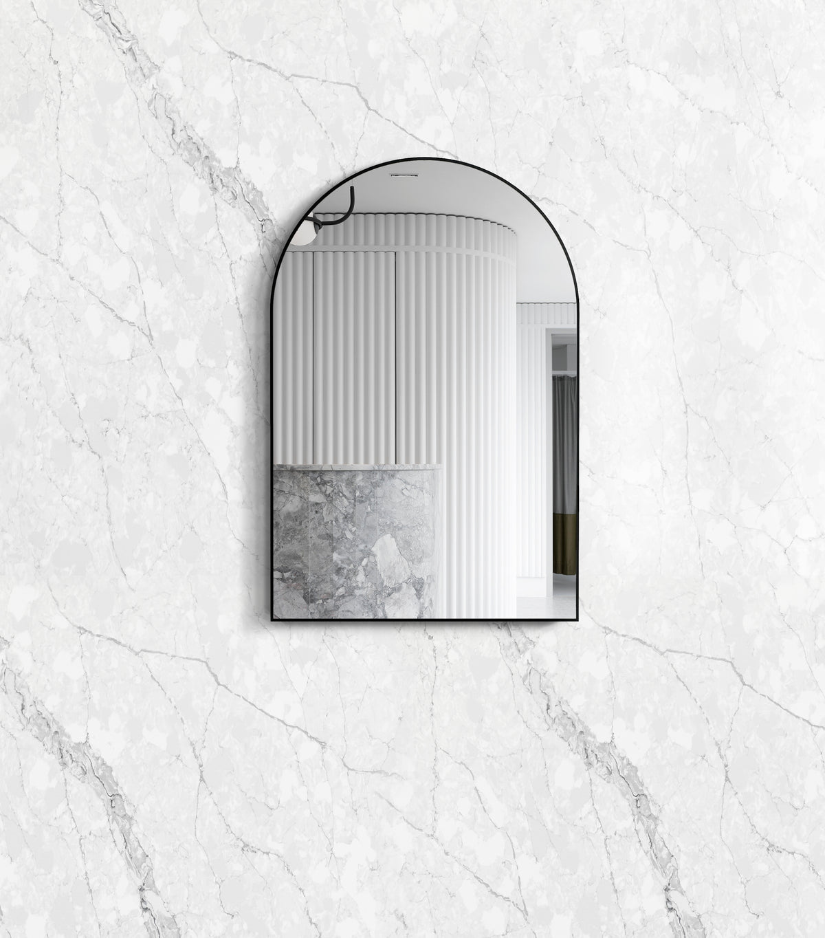 Archie 900(H)x600(W) Black Metal Framed Tuffi Mirror