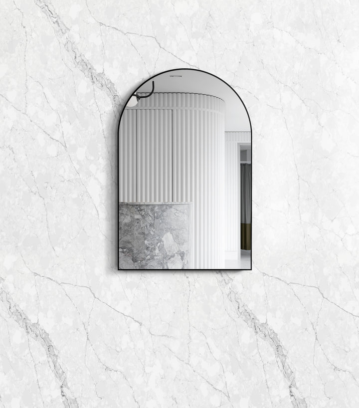 Archie 900(H)x600(W) Black Metal Framed Tuffi Mirror