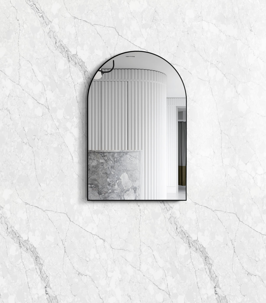 Archie 900(H)x600(W) Black Metal Framed Tuffi Mirror