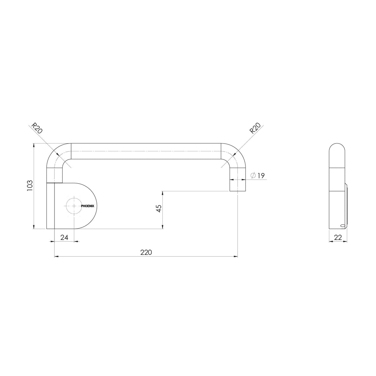 Designer Swivel Bath Outlet 230mm Round - Brushed Bronze