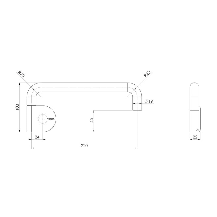 Designer Swivel Bath Outlet 230mm Round - Brushed Bronze