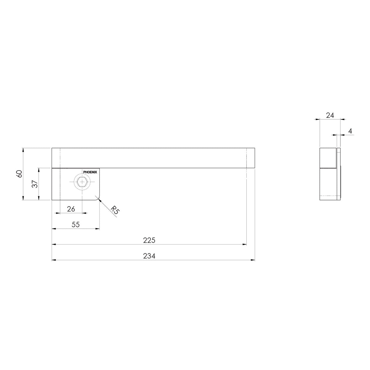 Designer Swivel Bath Outlet 230mm Square - Brushed Bronze