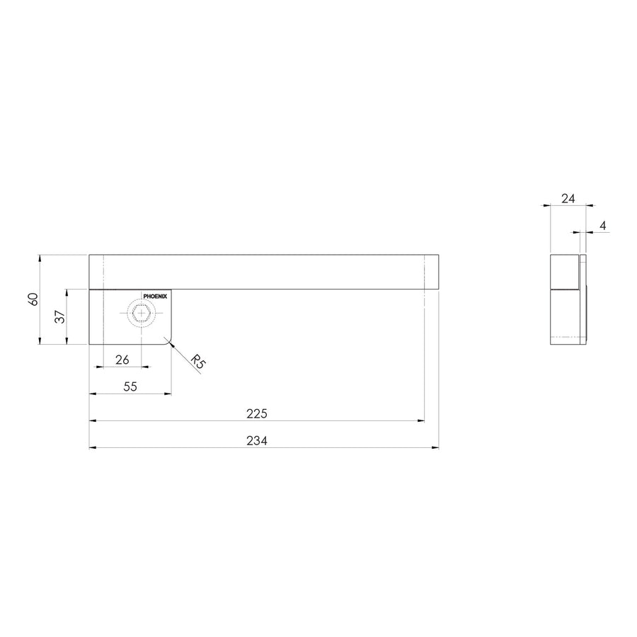 Designer Swivel Bath Outlet 230mm Square - Brushed Bronze