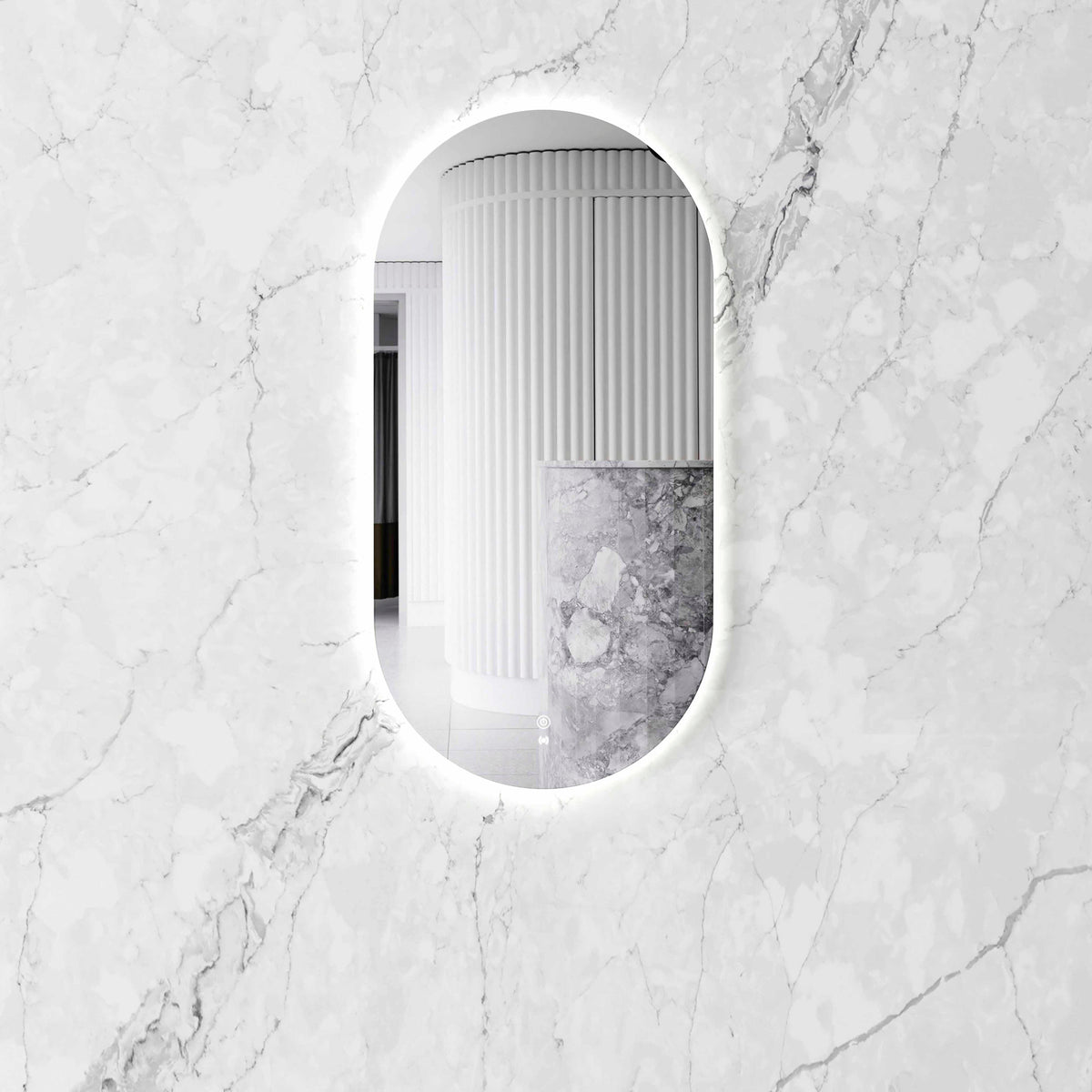 LED Noosa 900(H)x450(W) Frameless Tuffi Mirror