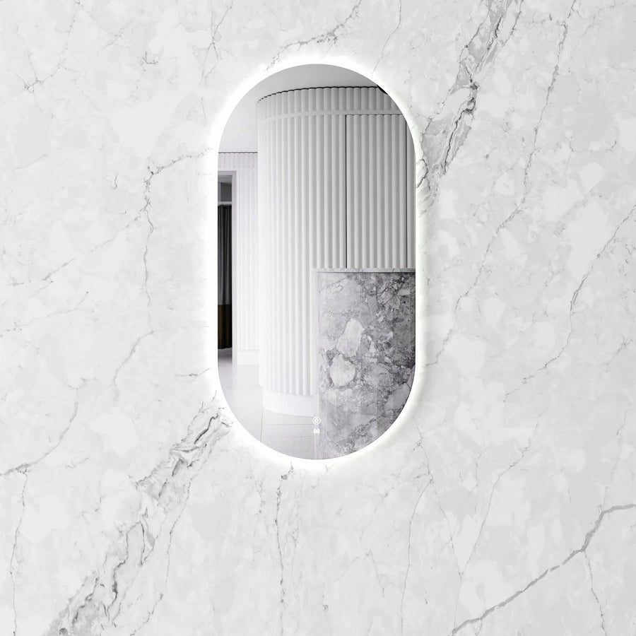 LED Noosa 900(H)x450(W) Frameless Tuffi Mirror