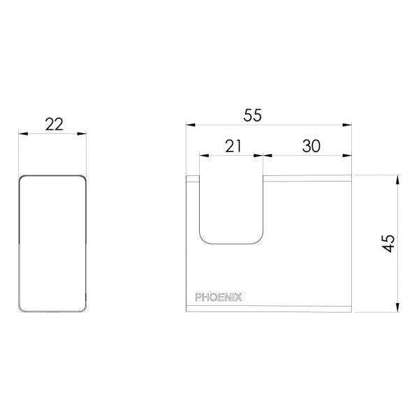 Specification diagram - Lexi MKII Robe Hook