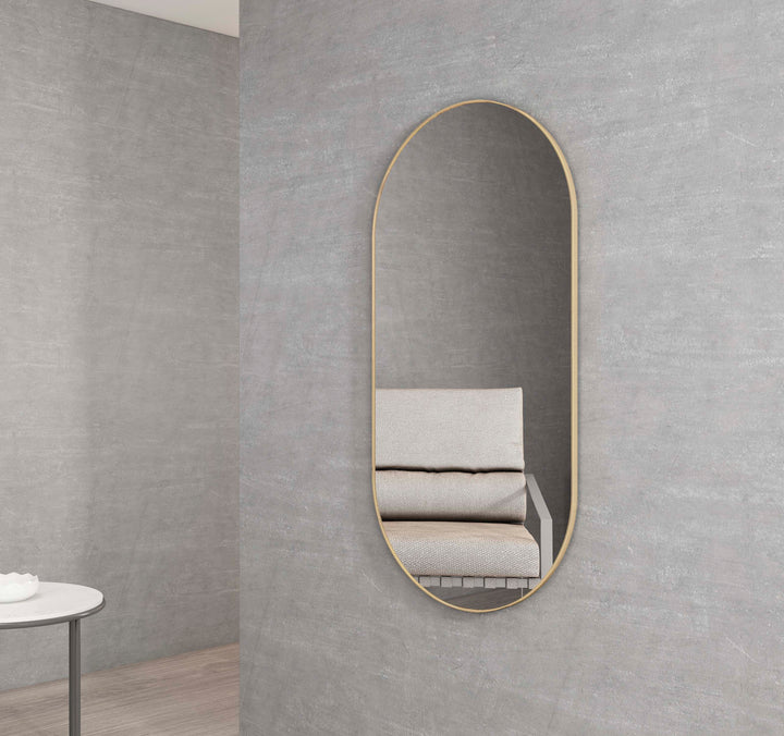 Noosa 900(H)x450(W) Gold Metal Frame Tuffi Mirror