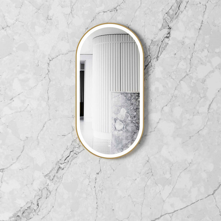 LED Noosa 900(H)x450(W) Gold Metal Frame Tuffi Mirror