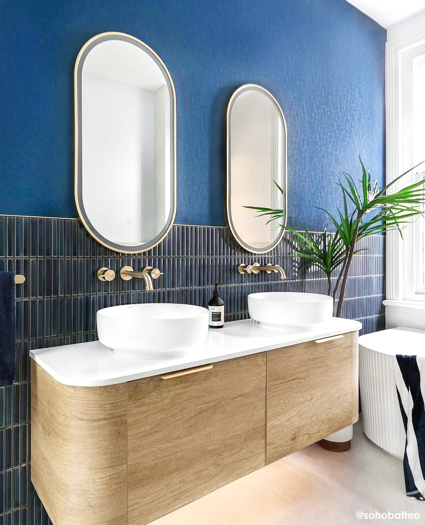 LED Noosa 900(H)x450(W) Gold Metal Frame Tuffi Mirror