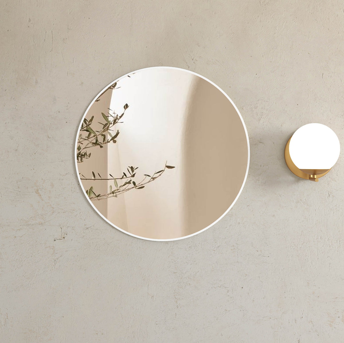 London 700mm White Metal Frame Tuffi Mirror