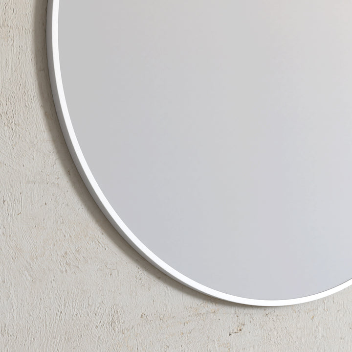 London 700mm White Metal Frame Tuffi Mirror