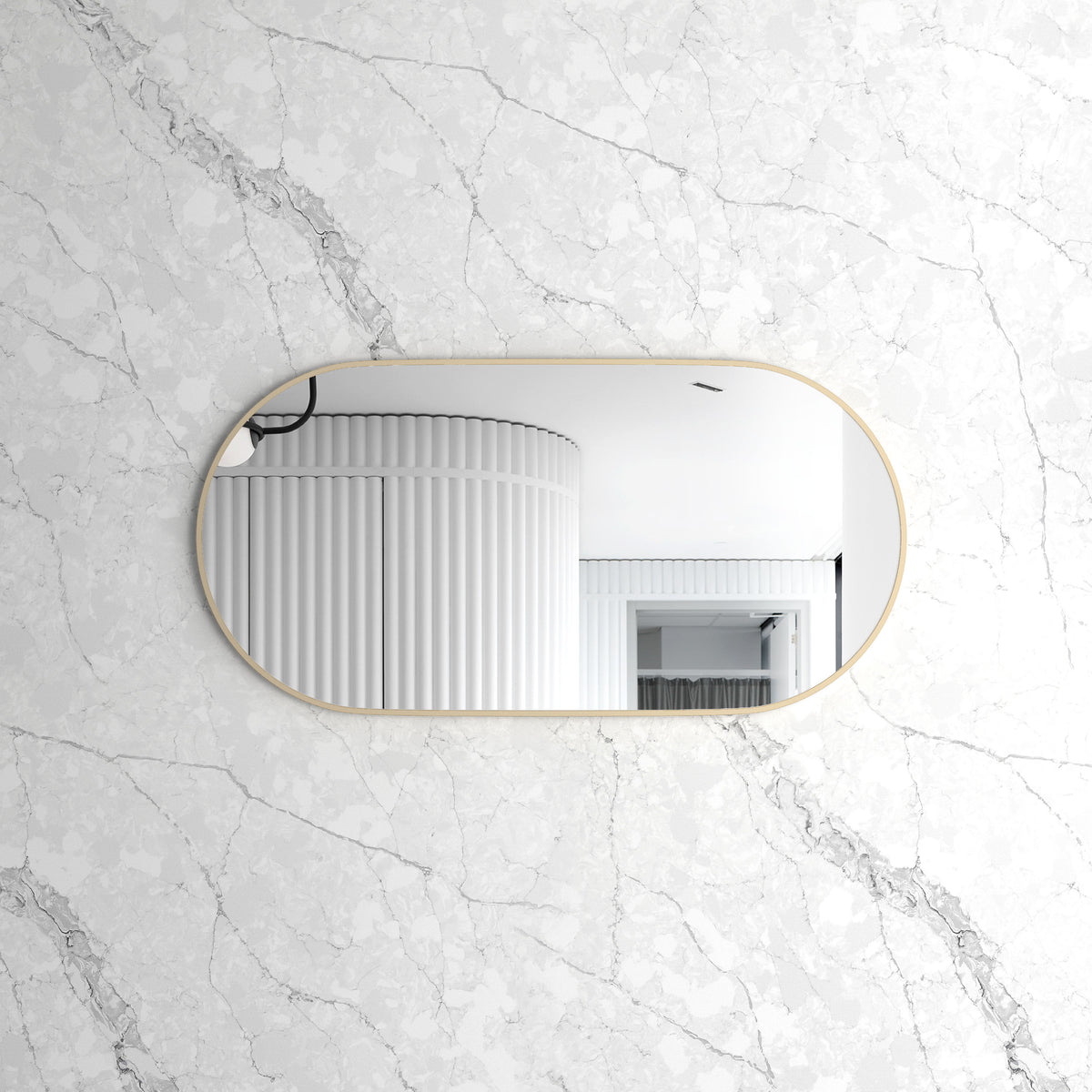 Noosa 1200(W)x600(H) Gold Metal Frame Tuffi Mirror- Install Horizontal or Vertical