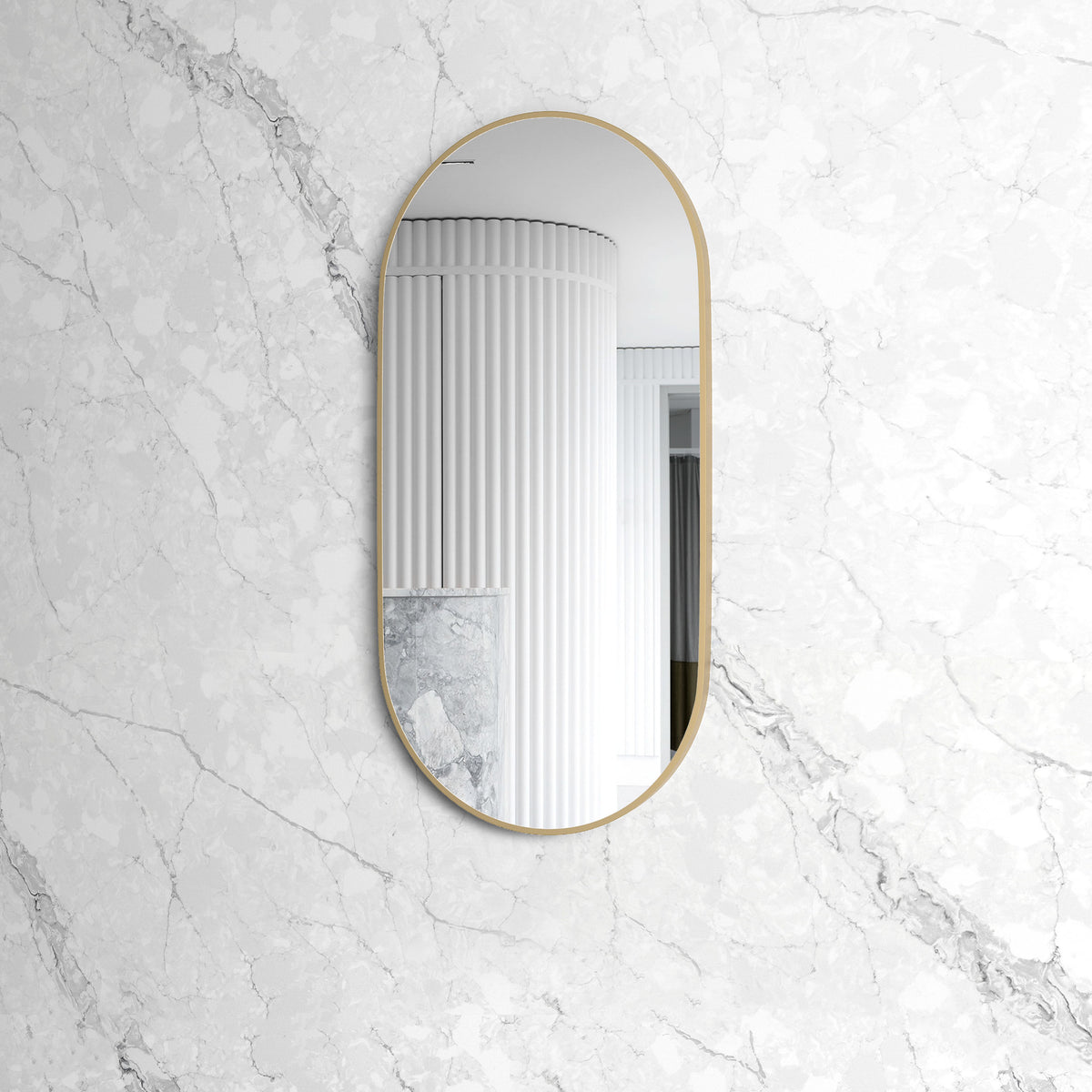 Noosa 1200(W)x600(H) Gold Metal Frame Tuffi Mirror- Install Horizontal or Vertical