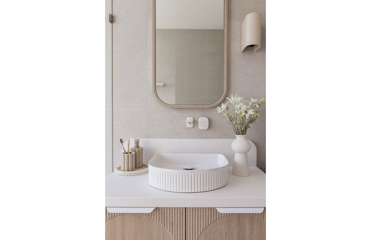 Nuage Wall Basin / Bath Mixer Set 200mm - Lead Free - Matte White