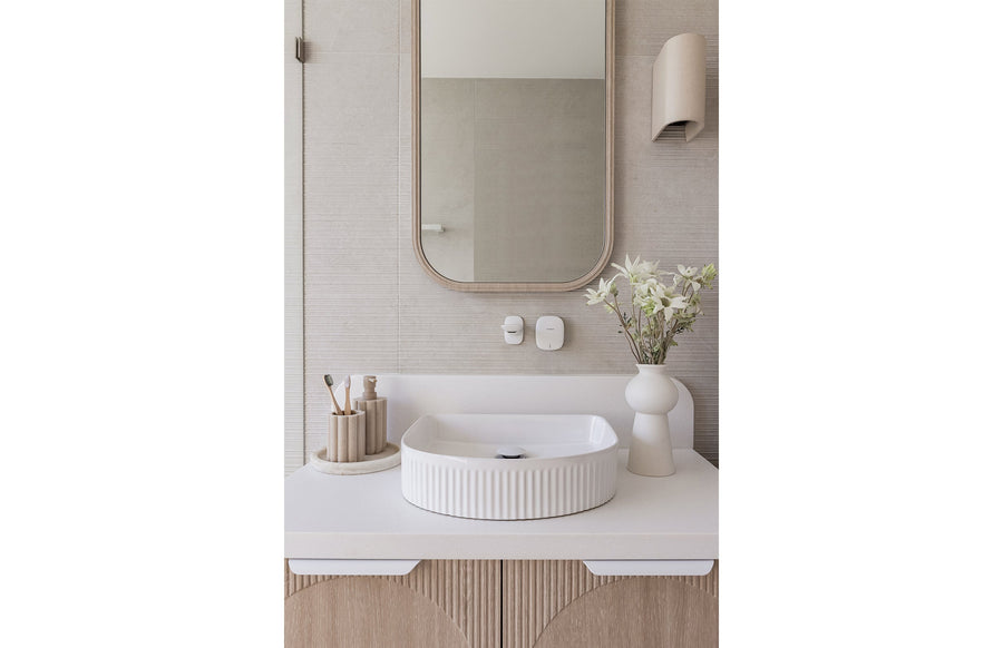Nuage Wall Basin / Bath Mixer Set 200mm - Lead Free - Matte White