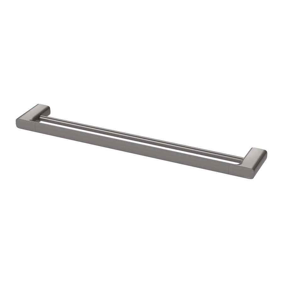 Nuage Double Towel Rail 600mm - Brushed Carbon