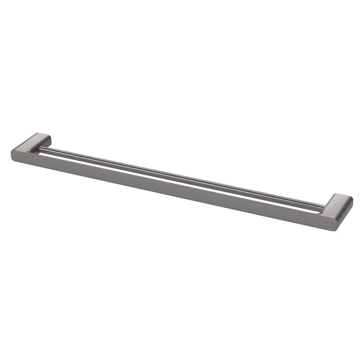 Nuage Double Towel Rail 800mm - Brushed Carbon