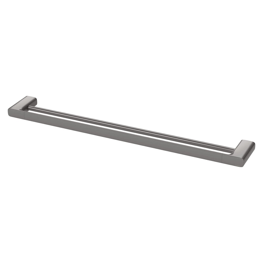 Nuage Double Towel Rail 800mm - Brushed Carbon