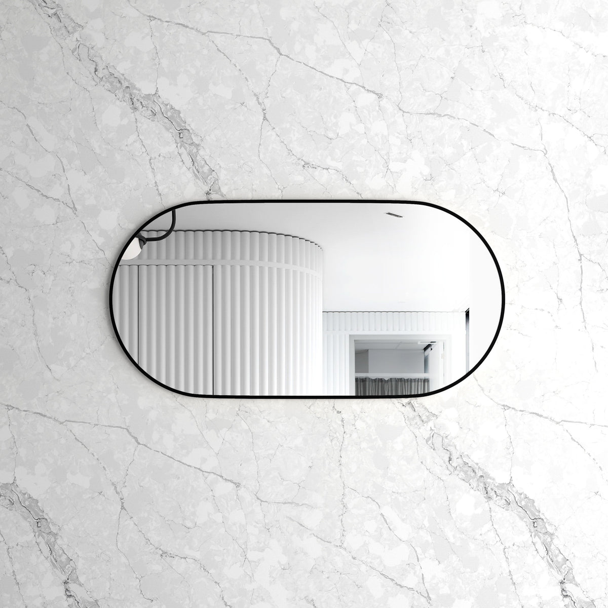 Noosa 1200(W)x600(H) Black Metal Frame Tuffi Mirror- Install Horizontal or Vertical