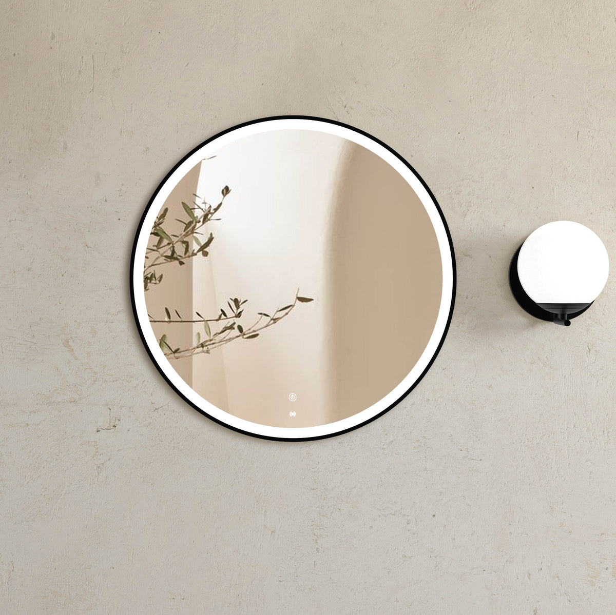 LED Bondi 800mm Black Metal Frame Tuffi Mirror