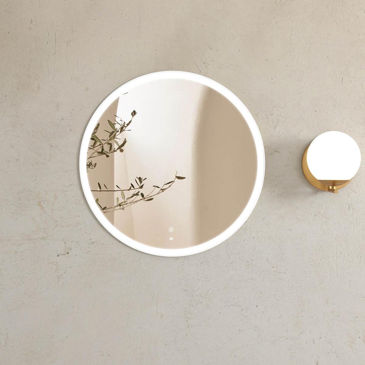 LED Bondi 800mm White Metal Frame Tuffi Mirror