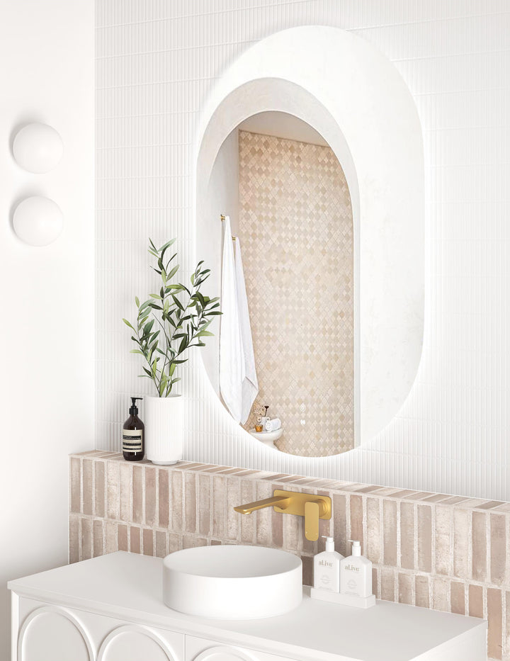 LED Noosa 1200(W)x750(H) Frameless Tuffi Mirror - Install Horizontal or Vertical