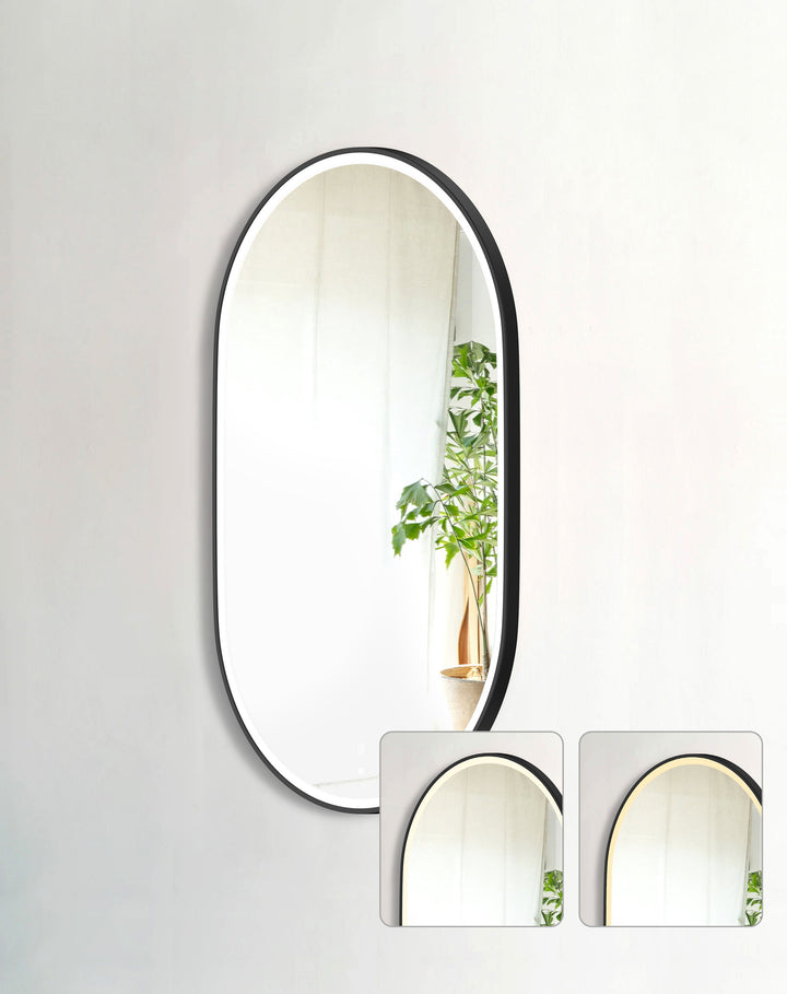 LED Noosa 1200(W)x750(H) Black Metal Frame Tuffi Mirror- Install Horizontal or Vertical