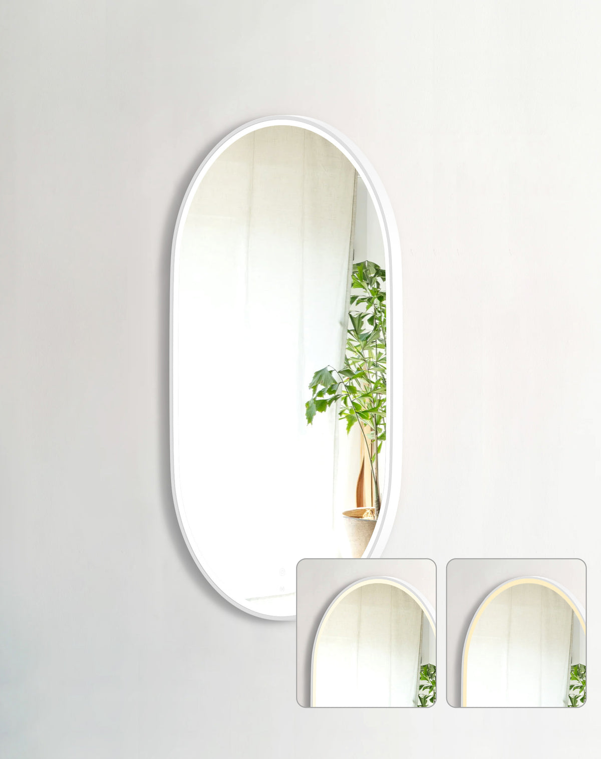 LED Noosa 1200(W)x750(H) White Metal Frame Mirror- Install Horizontal or Vertical