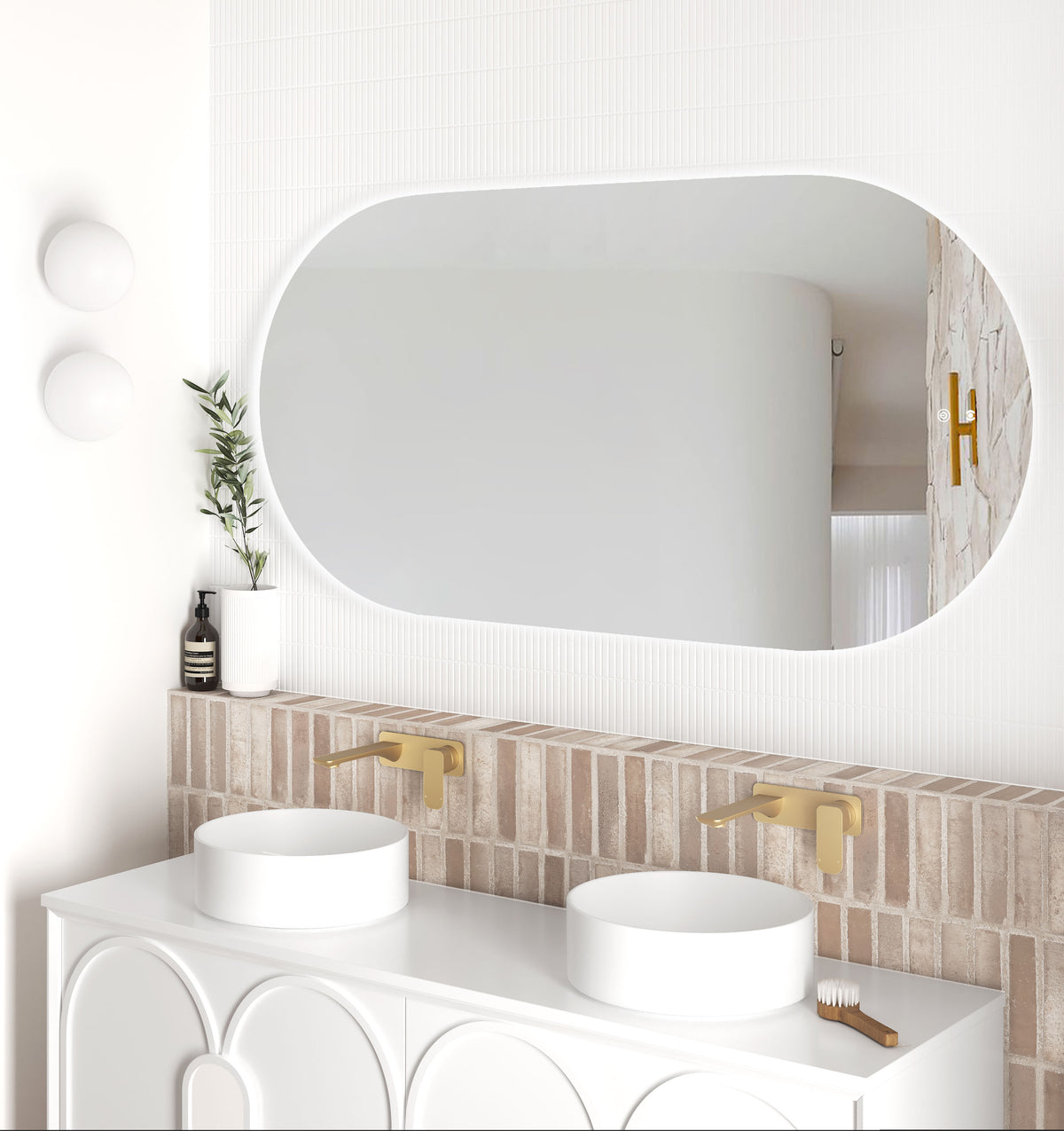 LED Noosa 1500(W)x750(H) Frameless Tuffi Mirror - Install Horizontal or Vertical