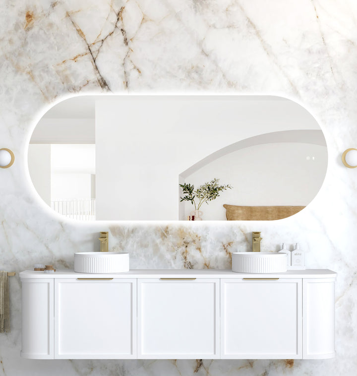 LED Noosa 1800(W)x750(H) Frameless Tuffi Mirror - Install Horizontal or Vertical
