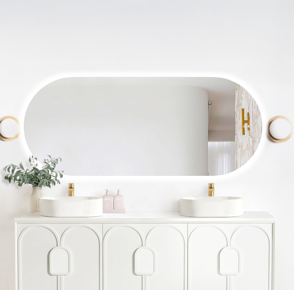 LED Noosa 1800(W)x750(H) Frameless Tuffi Mirror - Install Horizontal or Vertical
