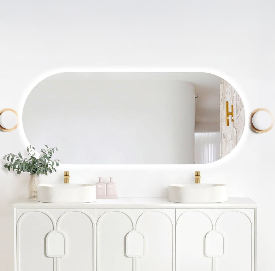 LED Noosa 1800(W)x750(H) Frameless Tuffi Mirror - Install Horizontal or Vertical
