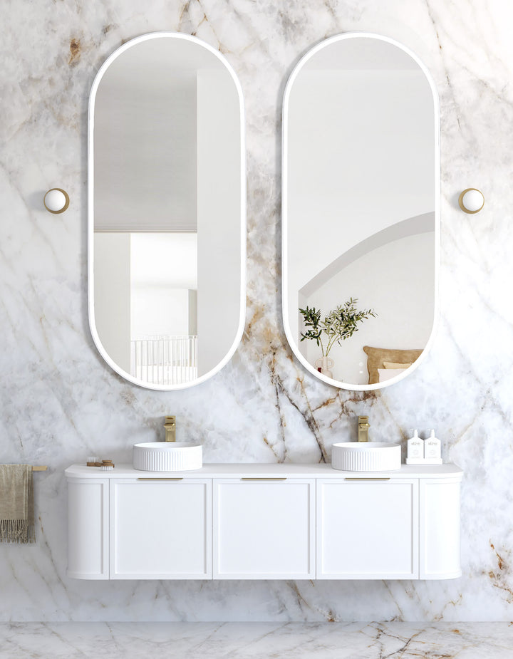 LED Noosa 1800(W)x750(H) White Metal Frame Mirror, Install Horizontal or Vertical view 3