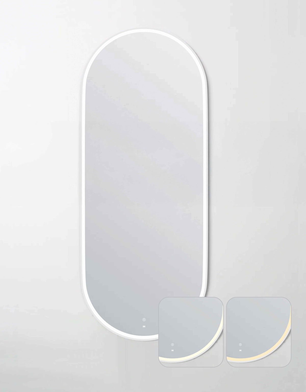 LED Noosa 1800(W)x750(H) White Metal Frame Mirror, Install Horizontal or Vertical view 5