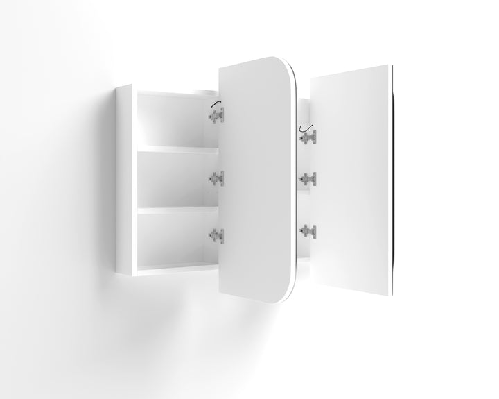 LED Newport 1200(W)x750(H) White Shaving Cabinet - Premium Edition