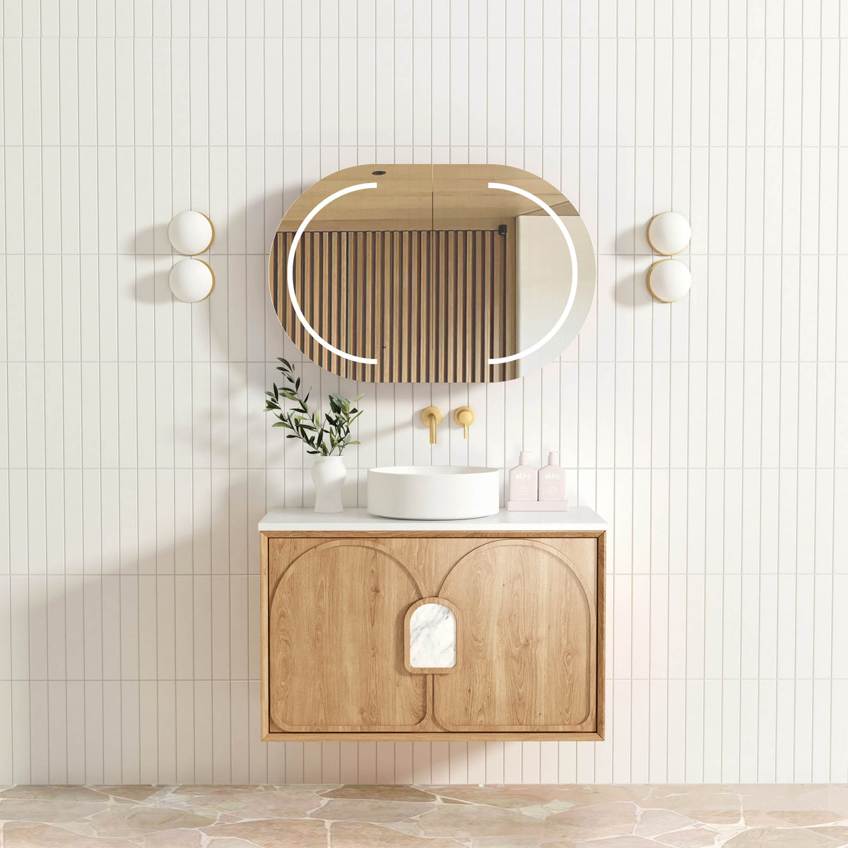 Laguna Mark II 900mm Woodland Oak Wall Hung Vanity - Cabinet Only