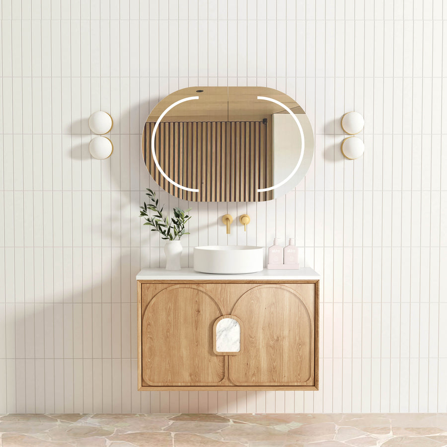 Laguna Mark II 900mm Woodland Oak Wall Hung Vanity - Cabinet Only