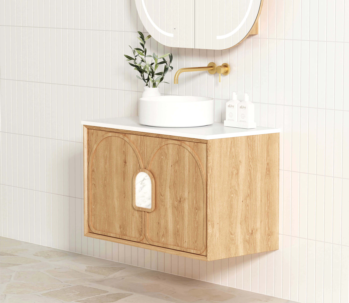 Laguna Mark II 900mm Woodland Oak Wall Hung Vanity
