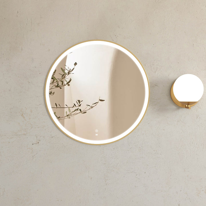 LED Bondi 800mm Gold Metal Frame Tuffi Mirror main view