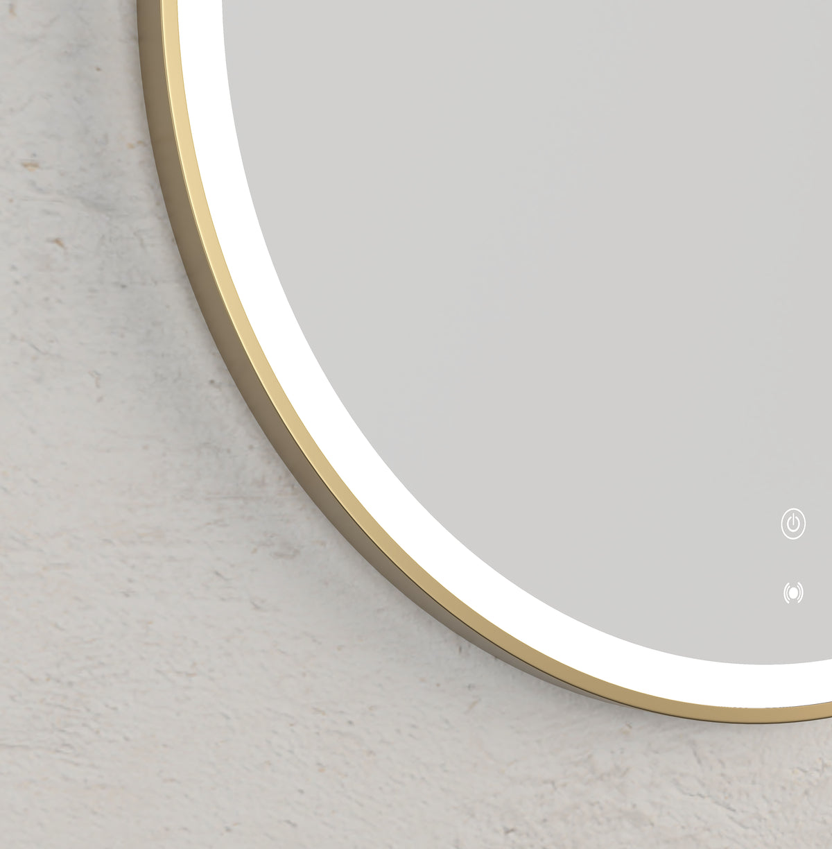 LED Bondi 800mm Gold Metal Frame Tuffi Mirror view 4