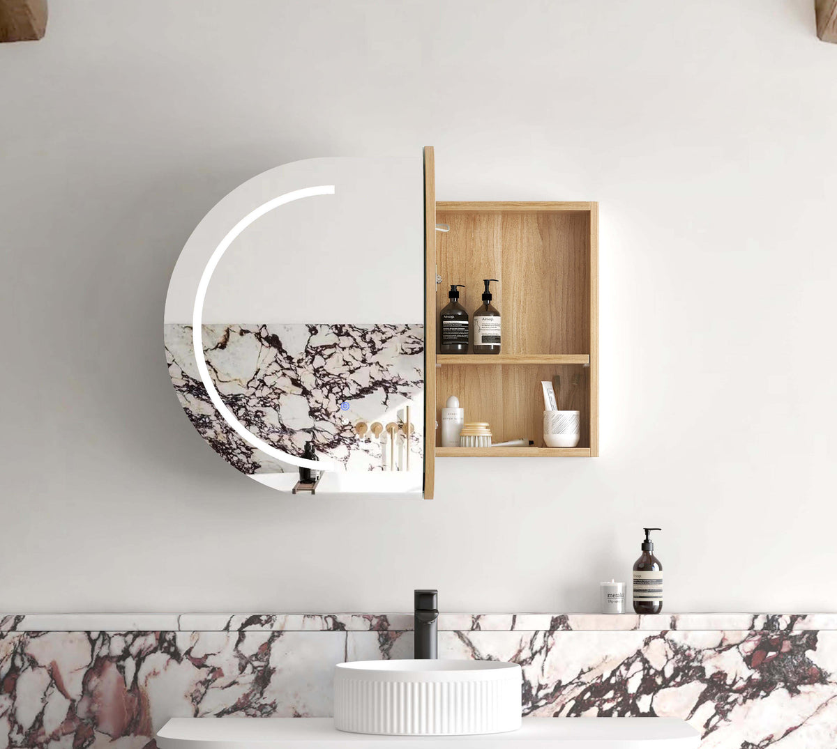 LED Bondi 900(W)x600(H) Natural Oak Shaving Cabinet - Premium Edition