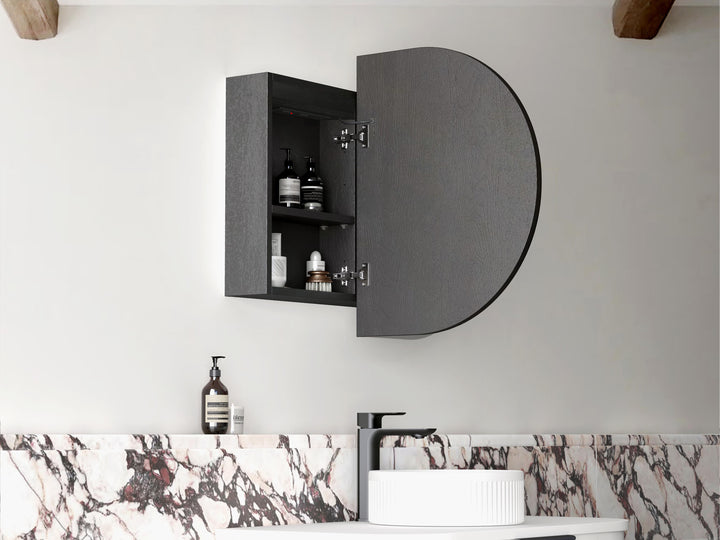 LED Bondi 900(W)x600(H) Black Oak Shaving Cabinet - Premium Edition