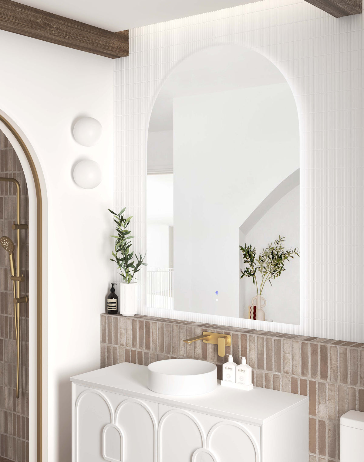 LED Archie 1500(H)x1000(W) Frameless Mirror view 2