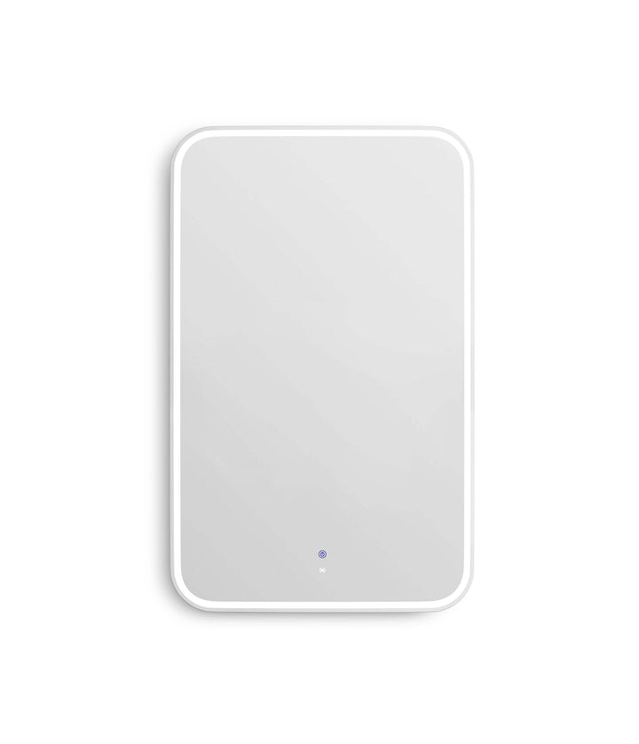 LED Newport 900(H)x600(W) White Metal Frame Tuffi Mirror, Install Horizontal or Vertical view 2