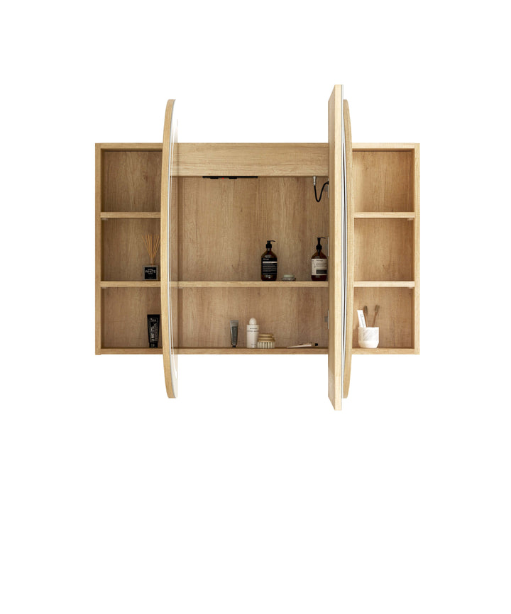 LED Bondi 1500(W)x900(H) Natural Oak Shaving Cabinet - Premium Edition
