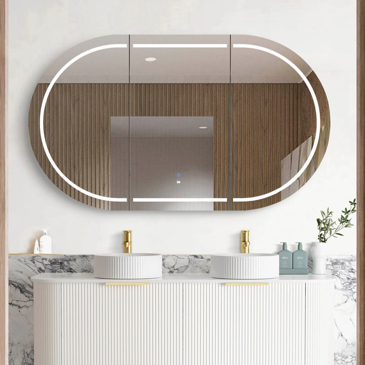 LED Bondi 1500(W)x900(H) White Shaving Cabinet Premium Edition main view