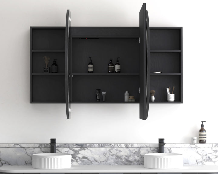 LED Bondi 1800(W)x900(H) Black Oak Shaving Cabinet Premium Edition view 2