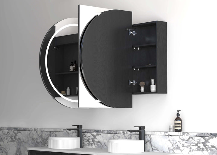 LED Bondi 1800(W)x900(H) Black Oak Shaving Cabinet Premium Edition view 3