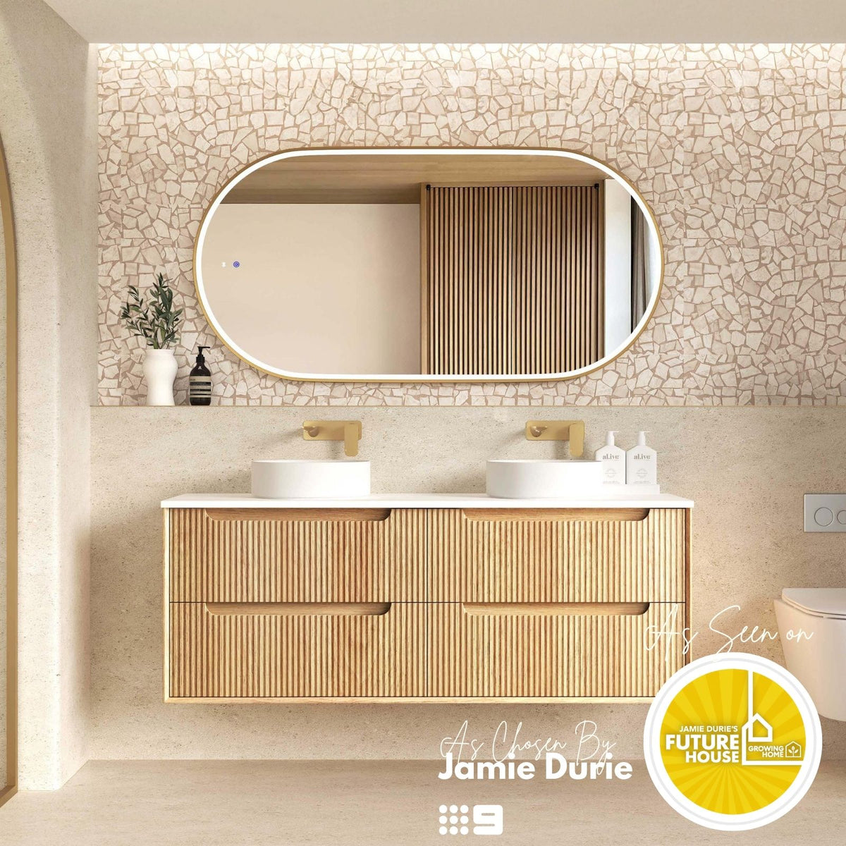 Byron Fluted 1500mm Woodland Oak Wall Hung Vanity - Cabinet Only